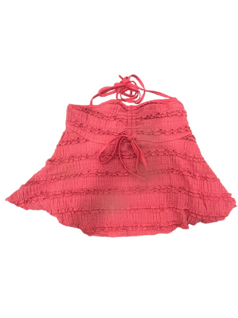 SHEIN Coral Pink Smocked Around the Neck Halter